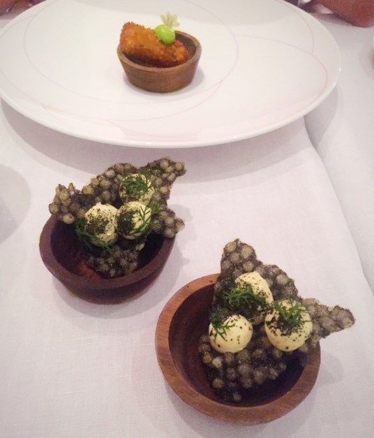 Croquette & Taramasalata Squid Crisp Pied a terre