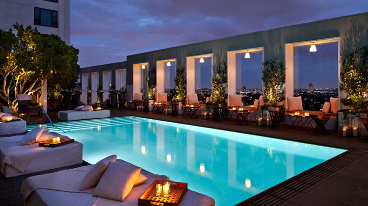 Mondrian Los Angeles West Hollywood Pool Night