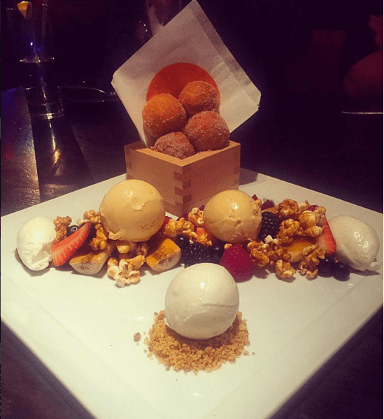 SushiSamba Las Vegas Dessert Banana Doughnuts Popcorn IceCream