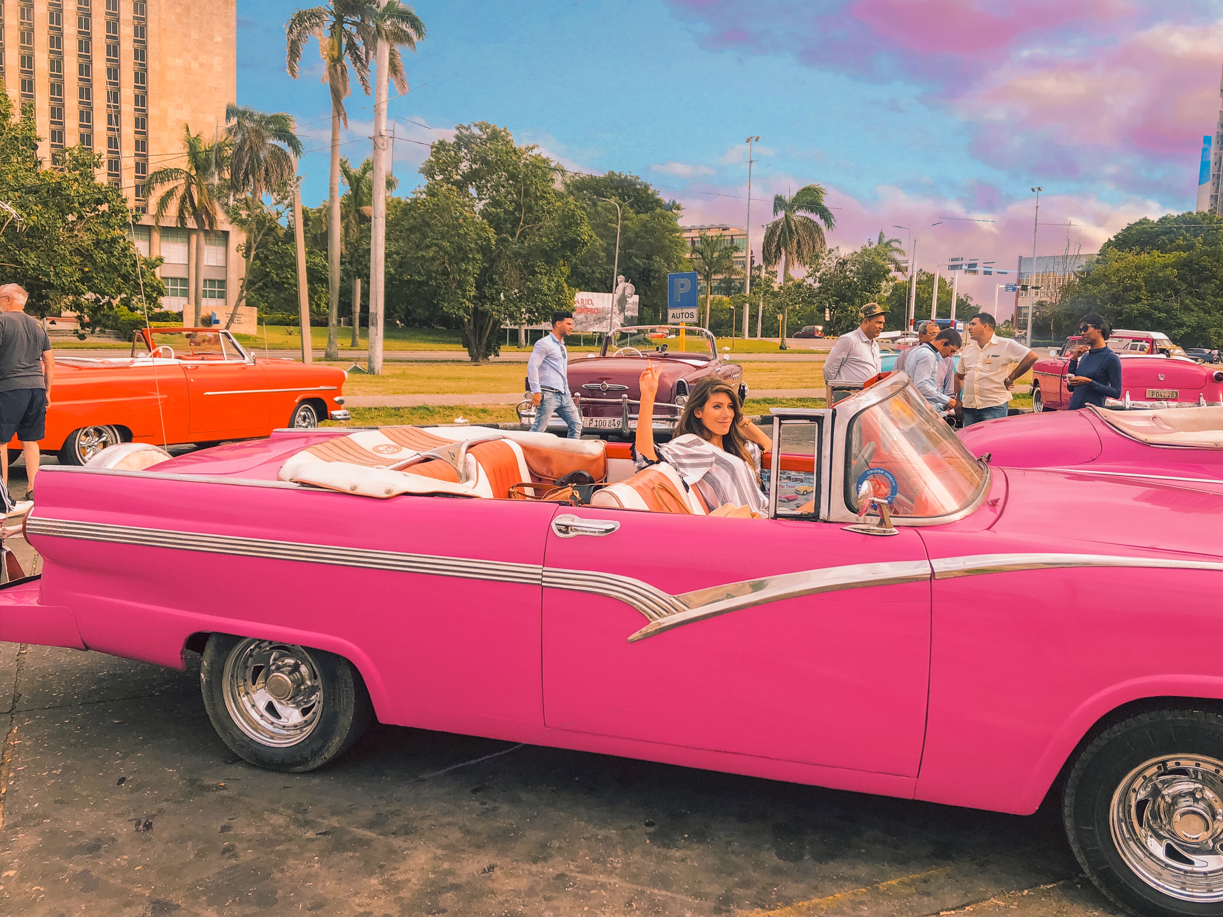 Havana Cuba Sunset Cadillac Buick Car Girl