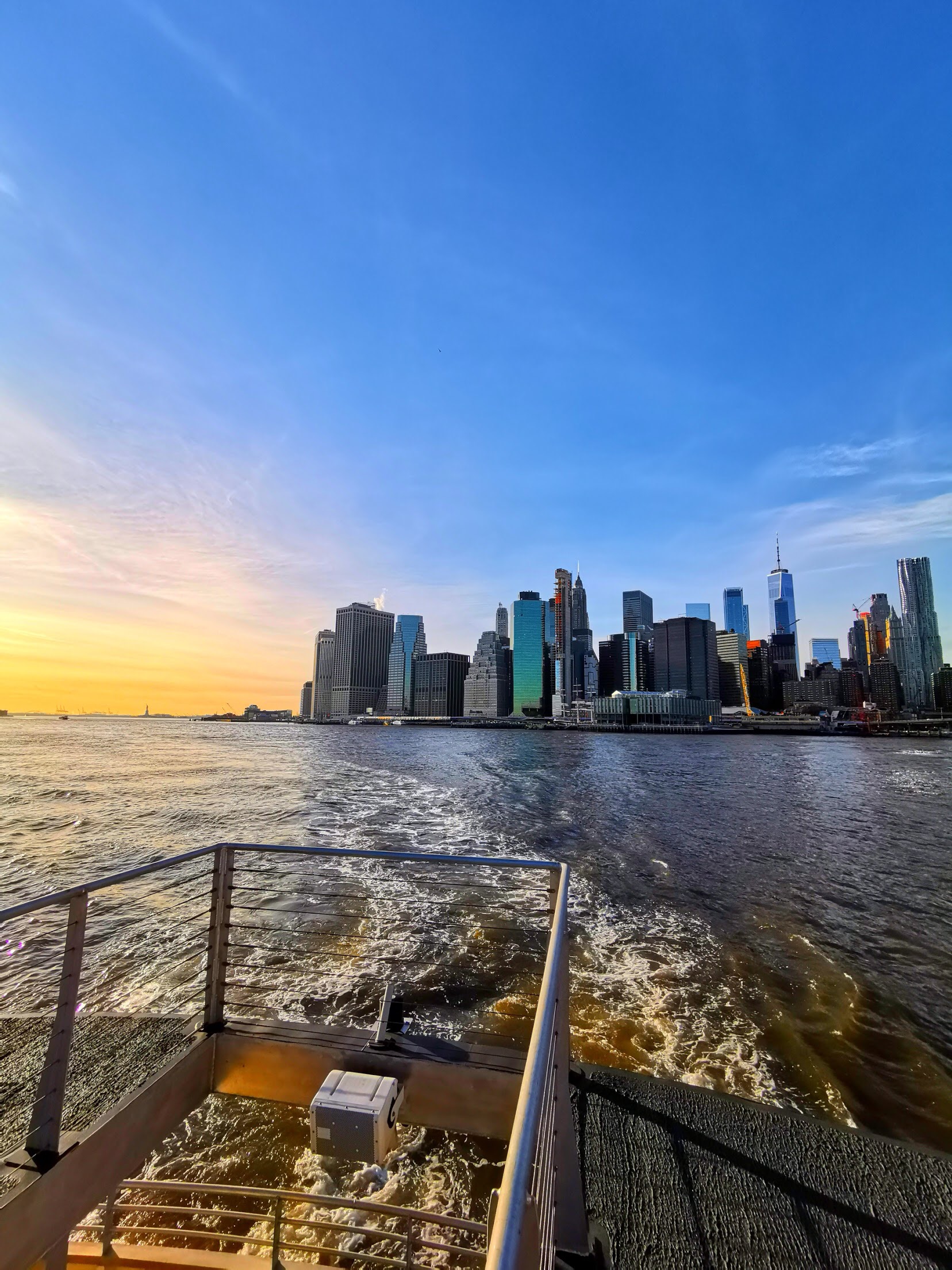 New York City Manhattan Ferry River Sunset - Copyright Ginandbone